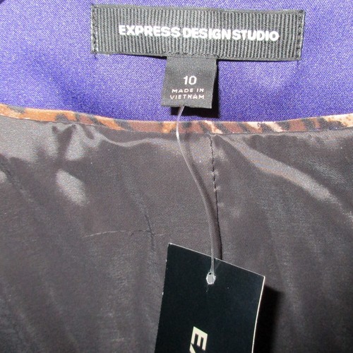 EXPRESS Purple Satin Notch Lapel ONE BUTTON BLAZER SZ 10 Design Studio NEW $148 - Picture 12 of 24