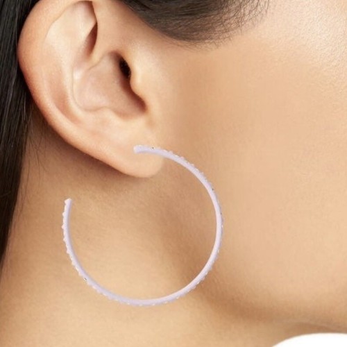 NUEVOS Pendientes de aro mate Kendra Scott Val lila - Imagen 4 de 5