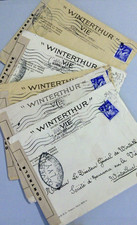 1945 Era France to Switzerland Correspondence  x5 - Post-WWII Commercial