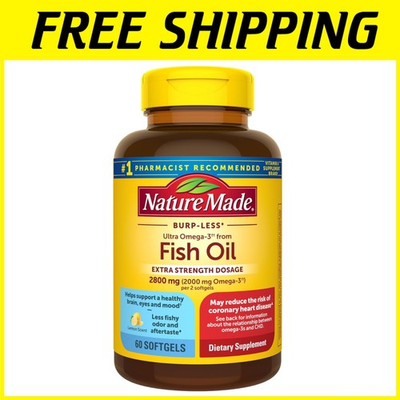 #ad Omega 3 Fish Oil 2800mg Softgels Heart amp; Brain Health 60ct $87.99