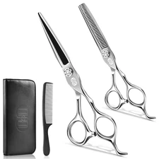 Professional Hair Cutting Scissors Shears Kit, 440C 7 Inch Barber Scissors Set (