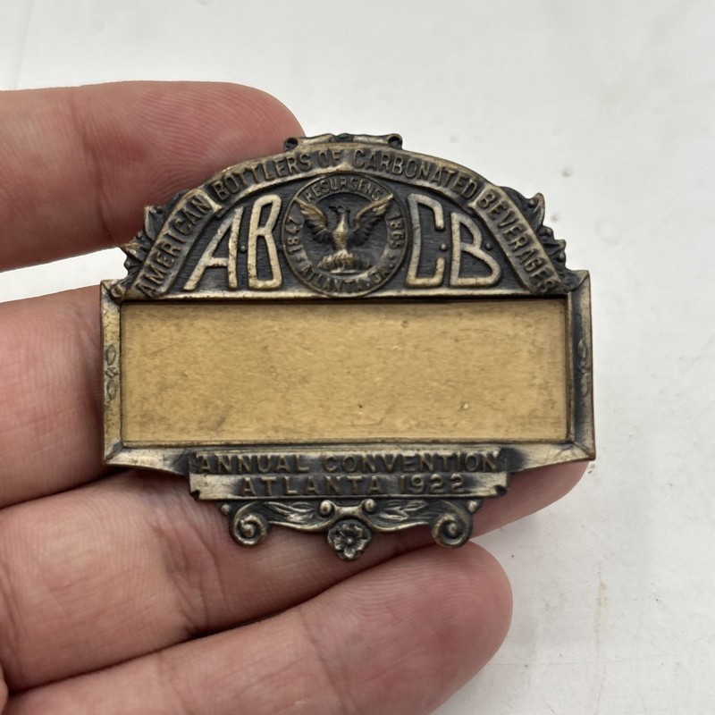1922 American Bottlers of Carbonated Beverages Convention Badge Atlanta GA RARE