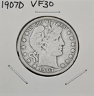 1907-D Silver Barber Half Dollar VF Condition