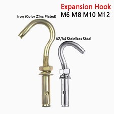 Gancho de expansión M6 M8 M10 M12 A2/A4 acero inoxidable/hierro gancho abierto tornillo perno de anclaje
