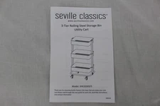 Seville Classics 3-Tier Rolling Steel Storage Bin Utility Cart Green SHE20303B
