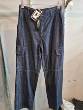 NWT Dark Wash Cargo Jeans Wide Leg Baggy Denim Y2K Skater Pants 43