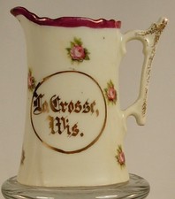 LA CROSSE WISCONSIN SOUVENIR CHINA SMALL PITCHER GERMANY