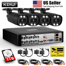 KERUI H.265 8CH DVR/NVR Security Camera System with 1TB Hard Drive outdoor lot 