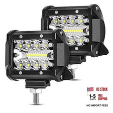 4 Inch 120W LED Light Bar 12000LM Spot Flood Combo Off Road White - 2 Pieces
