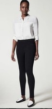 EUC Spanx Jean-ish Ankle Leggings Women  s Sz XS Black Stretch Pull On Pants