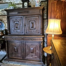 A Handsome Provincial French Oak Circa 1880 Geometric  Sideboard Larder Cupboard