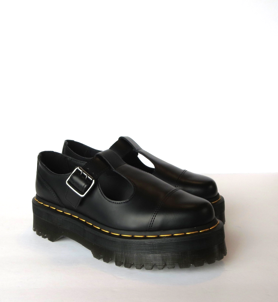 靴 Dr. Martens Black Mary Jane Platforms Dr Martens Bethan Platform Mary Jane Shoes (Size 8) Black Leather