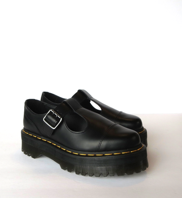 Dr Martens Bethan Platform Mary Jane Shoes (Size 8) Black Leather