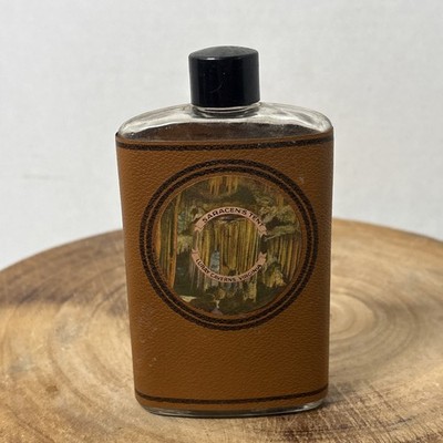 VTG Luray Caverns VA Souvenir Bottle - Saracen's Tent - Leather Wrapped Flask