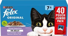 Felix Original Senior 7+ Wet Cat Food Mixed Selection in Jelly 40x85g Pouches 5.59 per kilo