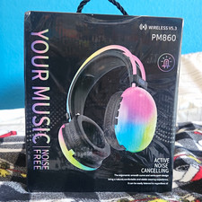 PM860 Bluetooth Wireless Over-Ear ANC Headphones Built-In Mic Foldaway