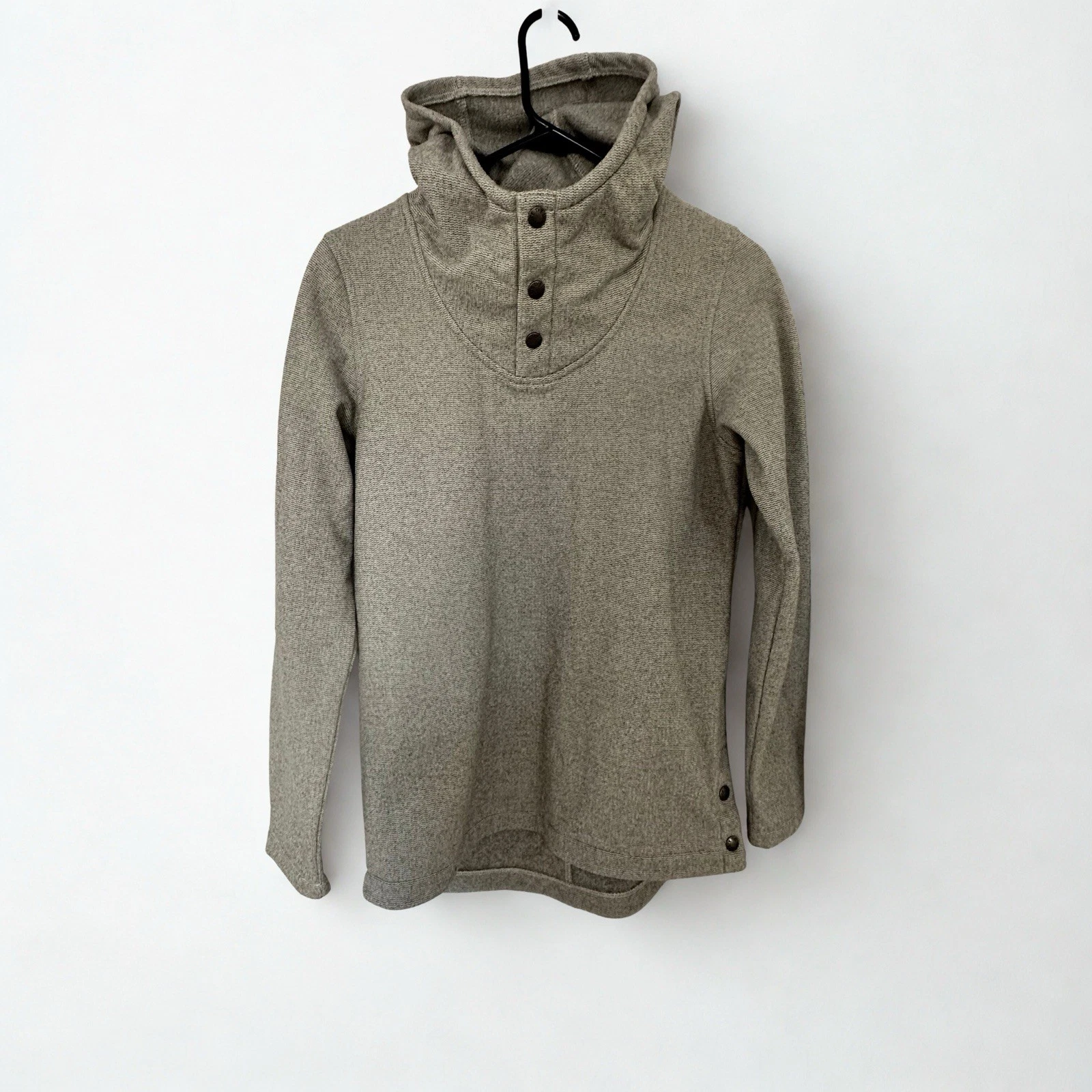 Women’s Northface Knit Hoodie Snap Pullover Gray Size Small