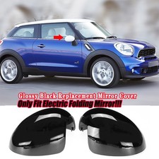 2x Spiegelkappen zum Austausch Glanz Schwarz für BMW MINI Cooper R55 R55 R56 R57