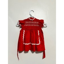 Polly Flinders Red Hand Smocked Baby Dress Size 3 Toddler Girls