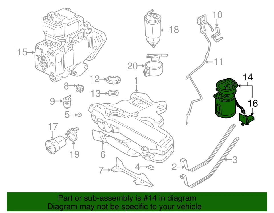 Conjunto de bomba de combustible y transmisor originales Volkswagen 1J0-919-087-J Foto 2 de 3