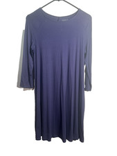 time and tru womens long sleeve blue shirt dress pockets size small 4 6