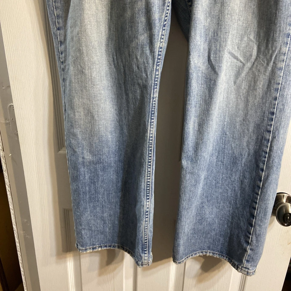 Pantalones de mezclilla American Eagle para hombre 42x30 azul lavado claro algodón calce holgado Foto 2 de 4