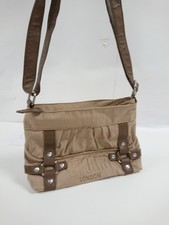 Storm London Beige Shoulder Bag with Brown Strap and Stud Detail Handbag