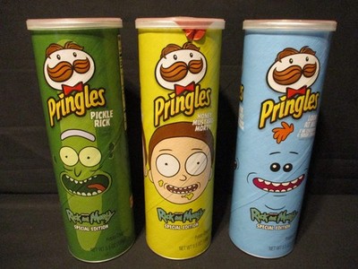 Rick And Morty SEALED NEW 2020 Pringles Chips Can Set Of 3 Meeseeks Pickle