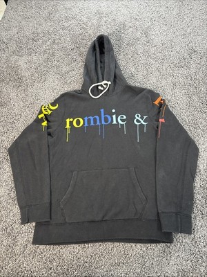 Abercrombie & Fitch Rainbow Hoodie Mens Large Spellout Paint Drip Sweatshirt