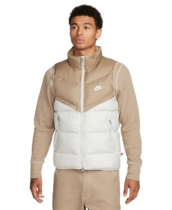 NIKE Mens Storm-FIT Windrunner Insulated Puffer Vest Khaki/Bone XXL $180 NWT