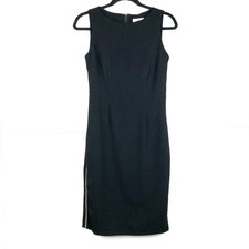 CALVIN KLEIN Black Gold Chain Career Short Dress 2