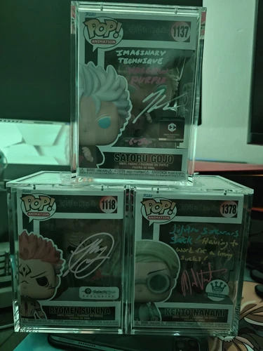 Jujutsu Kaisen Signed Funko Pop 3-Pack Bundle - Gojo, Nanami & Sukuna