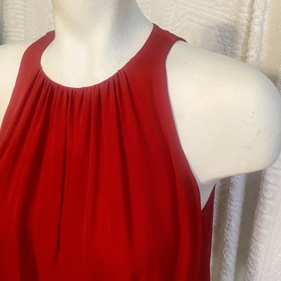 Cami L'agence Silk Red High Neck Loose Fit Top Blouse Size 2 NOS Neiman Marcus