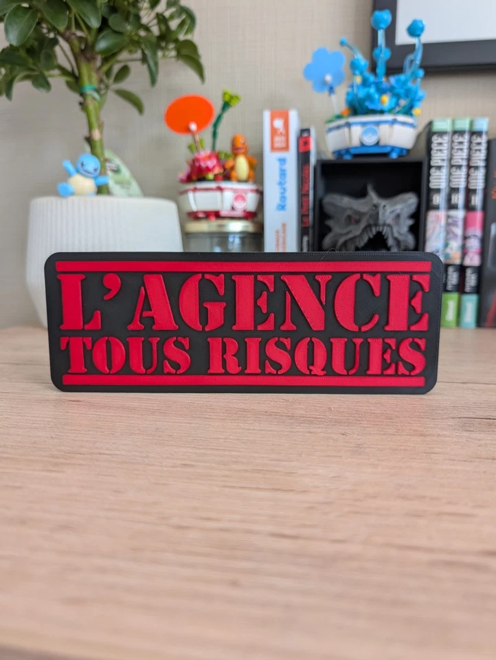 Logo L'Agence Tous Risques (The A Team) Enseigne Déco Vintage 3D - 19x6.5cm - Photo 1/4