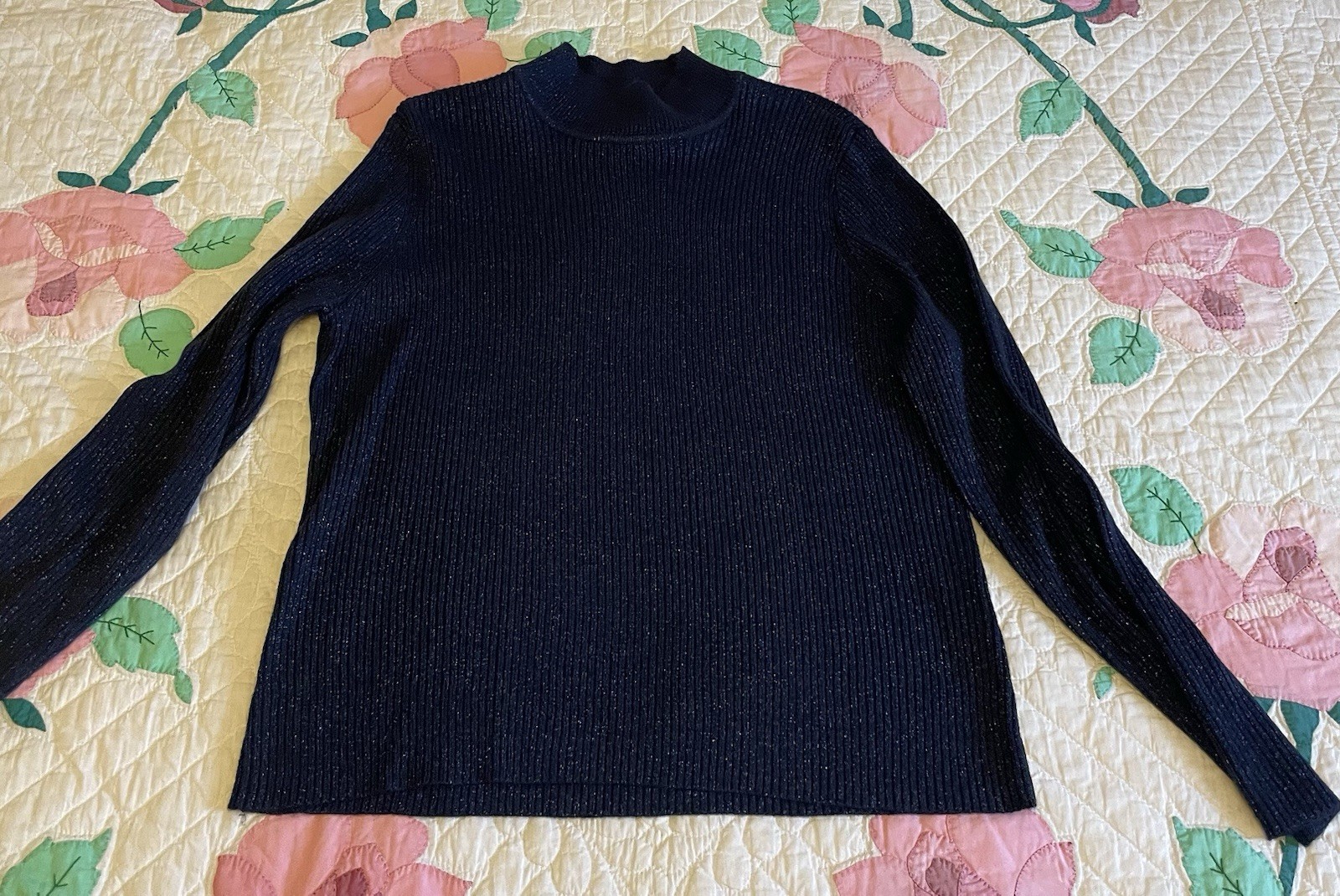 Classic Elements Navy Blue Turtle Neck Pullover S… - image 3