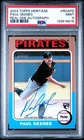 PAUL SKENES 2024 TOPPS HERITAGE REAL ONE ROOKIE PIRATES RC On Card AUTO PSA 9