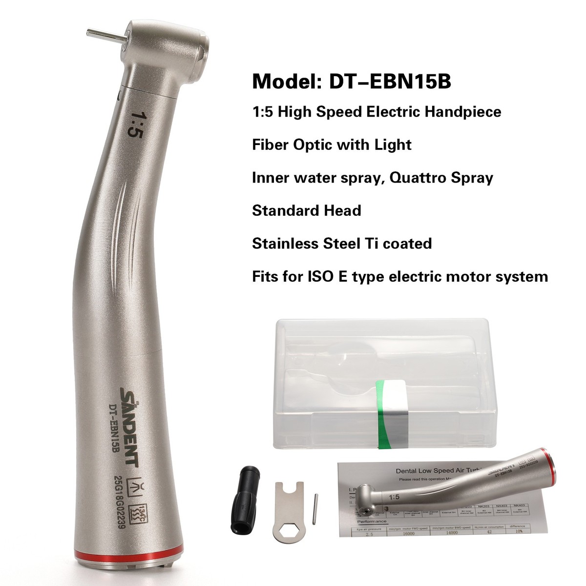 Low Speed Dental Handpiece AZDENT 1:5 LED Contra Angle Dental Handpiece - Fits NSK Electric Motor, Low Speed Endo Handpiece - Foto 9