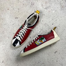 Sneakers Uomo Dsquared2 Pelle Rossa Patch Mappa del Mondo Made in Italy US 11 EU 46