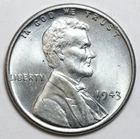 1943 1c Steel Lincoln Wheat Cent UNC - RAW - Philadelphia Mint - Nice Penny!