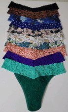 HANKY PANKY SIGNATURE LACE ORIGINAL RISE THONG SET OF 10 ASSORTED COLORS ONE SZ.