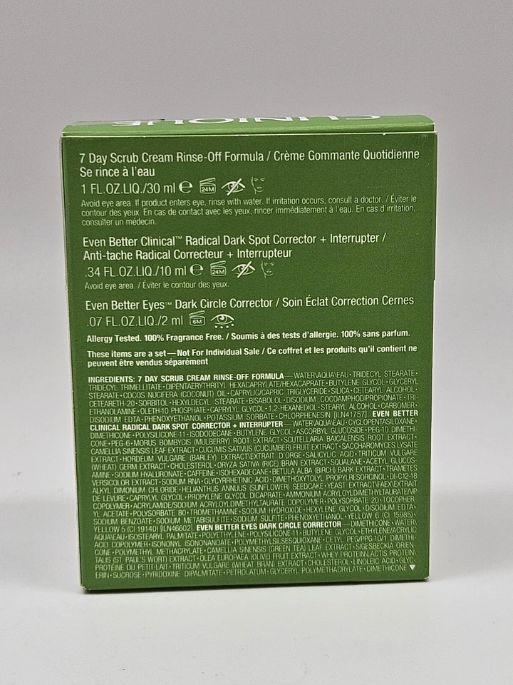 3 PK CLINIQUE SKIN SCHOOL Gift Set Brightening Serum + Scrub Cream + Eye Cream - Image 2 of 4