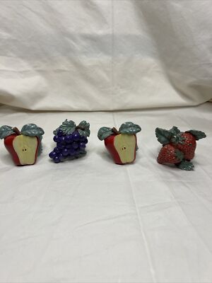 4 Charter Club Napkin Rings  Assorted Fruit Set Iof 4