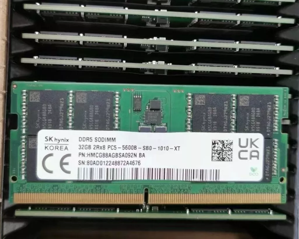 SK hynix 32GB DDR5 5600MHz Laptop RAM 2Rx8 PC5-5600B-SA0 SODIMM  HMCG88AGBSA092N