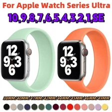Solo Loop Silicone for Apple Watch Band Strap Elastic Series Ultra 10-1 SE 38-49