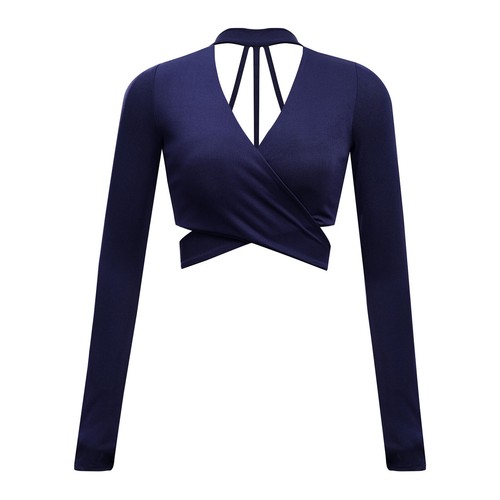 Women's Cutout Back Dance Crop Top with Removable Chest Pads Pilates Yoga Sports - Afbeelding 13 van 35