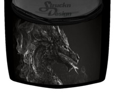 Side Dragon Gray Highlight Dark Charcoal Hood Wrap Vinyl Graphic Decal 58