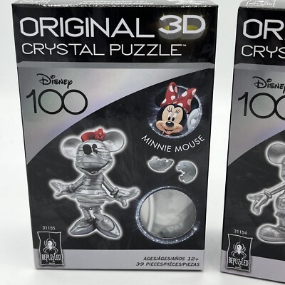 DISNEY 100 BePuzzled MICKEY+MINNIE MOUSE Original 3D Crystal