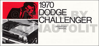 1970 Dodge Challenger Bedienungsanleitung 70 Eigentümer Betriebsanleitung Buch
