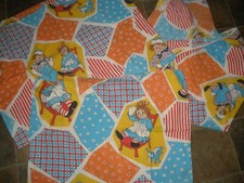 70s Raggedy Ann Andy Twin 3 Piece Sheet Set Patchwork Bobbs-Merrill SU4A