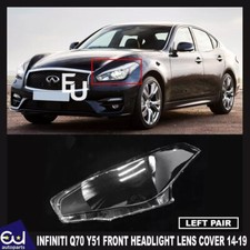 FOR INFINITI Q70 Y51 LEFT SIDE FRONT HEADLIGHT HEADLAMP LENS COVER 2014-2019
